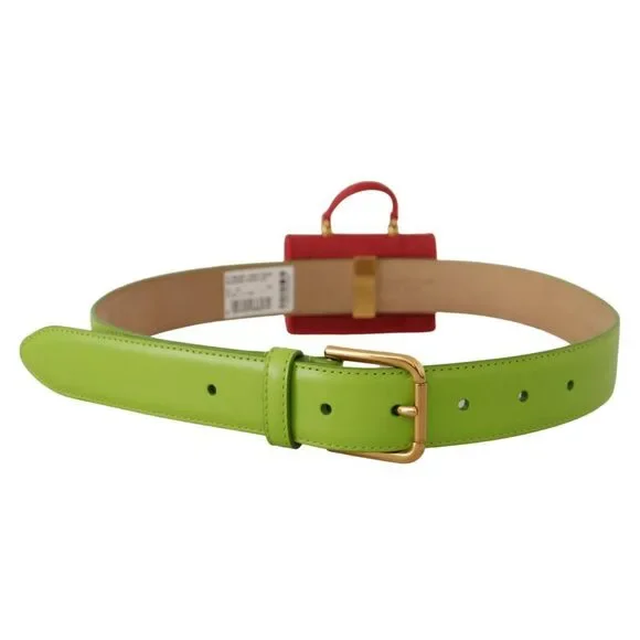 Dolce & Gabbana Green Leather Devotion Heart Micro Bag Headphones Belt